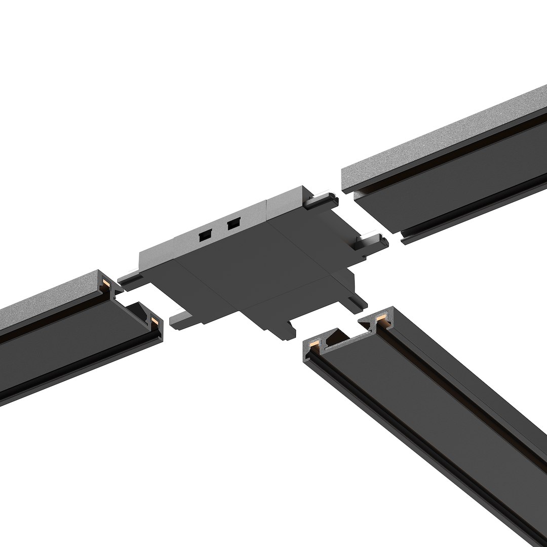 Slim Magnetic Track Czarny Łącznik Szyn T Milagro — widok produktu