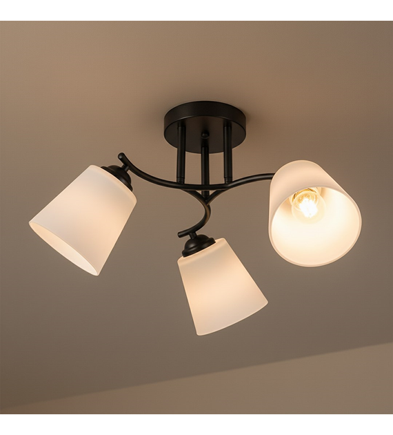 Lampa sufitowa Pafos Black 3xE27