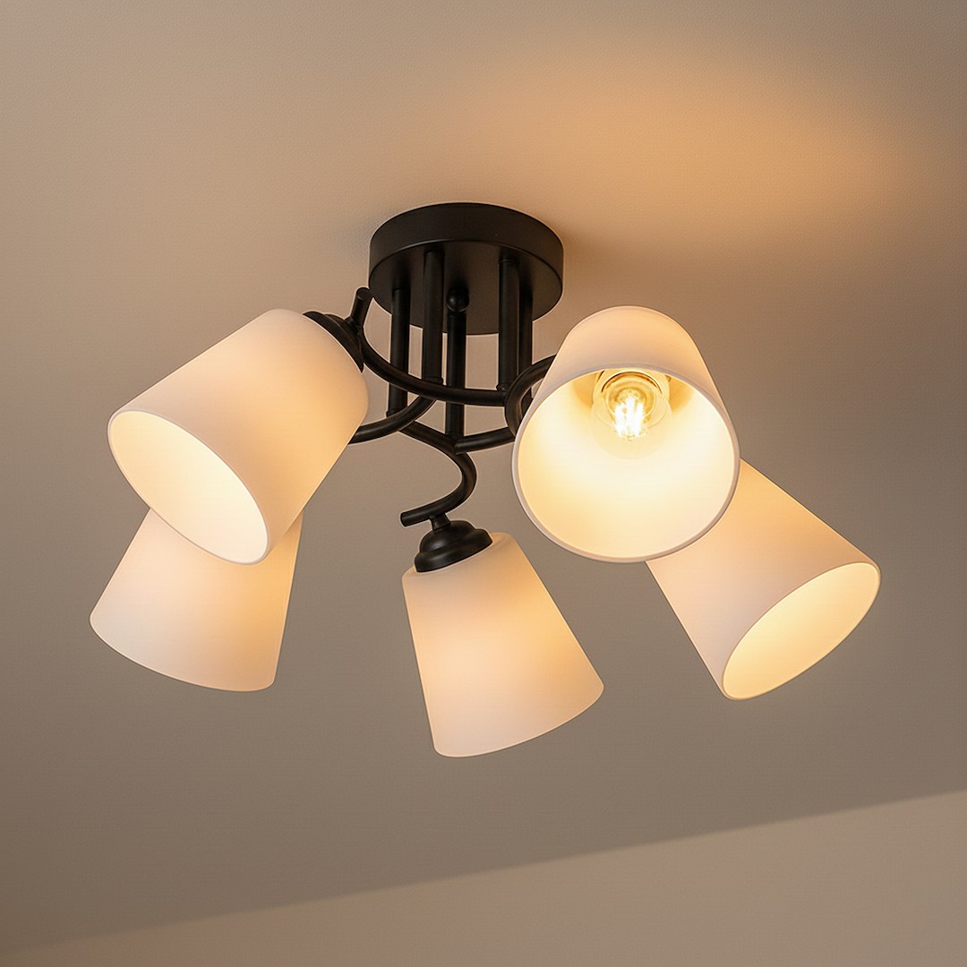 Lampa sufitowa Pafos Black 5xE27 Milagro
