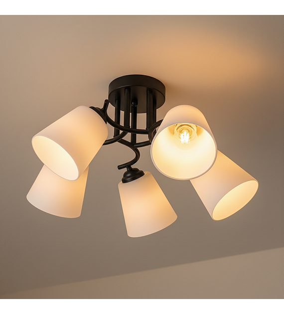 Lampa sufitowa Pafos Black 5xE27