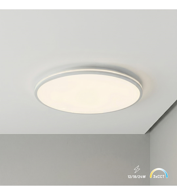 Plafon Hugo 16-24-32W 3CCT IP54 Biały