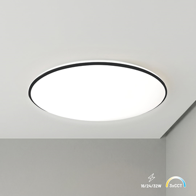Plafon Hugo 16-24-32W 3CCT IP54 Czarny