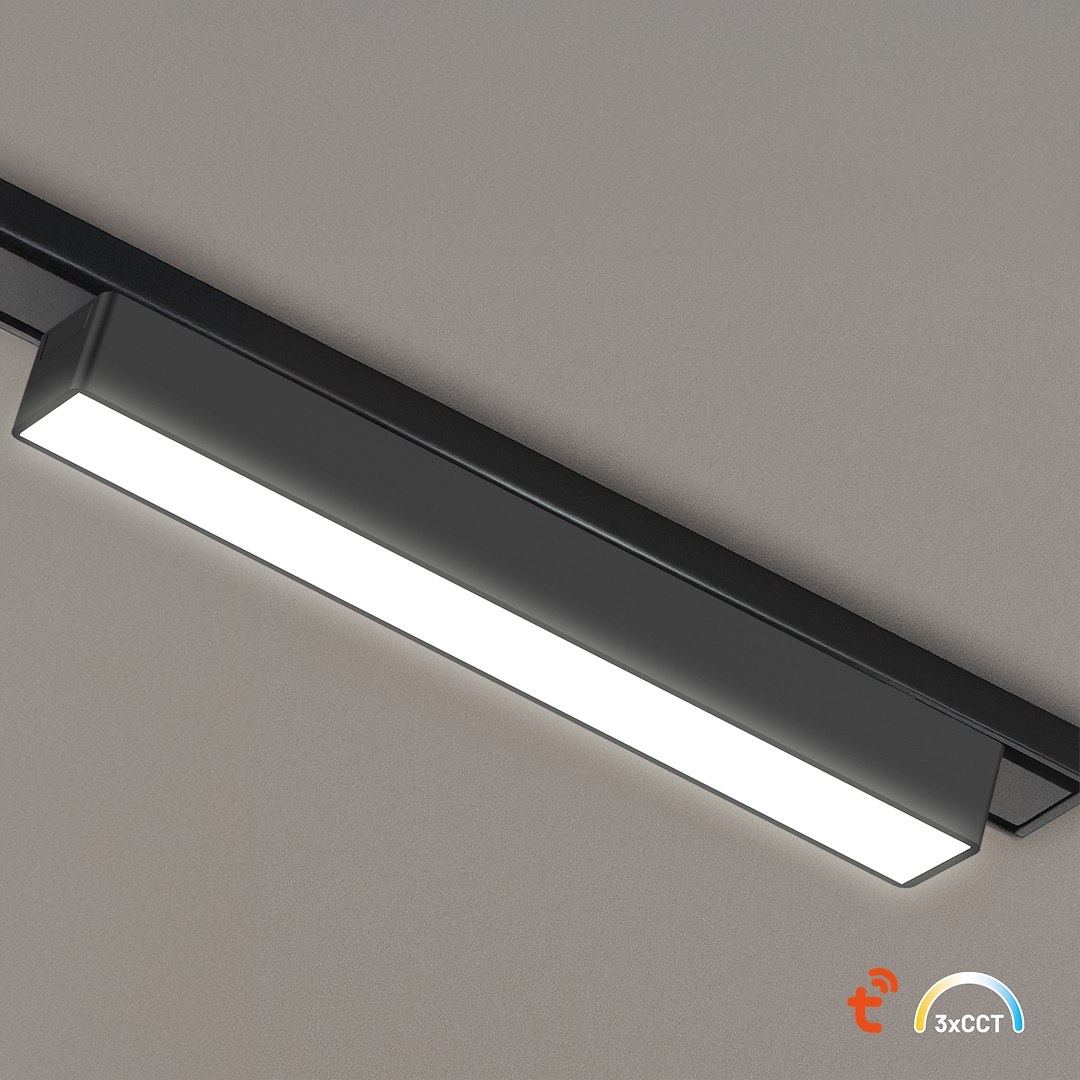 Slim Magnetic Track Czarny 23cm 10W LED Tuya CCT 48V Milagro