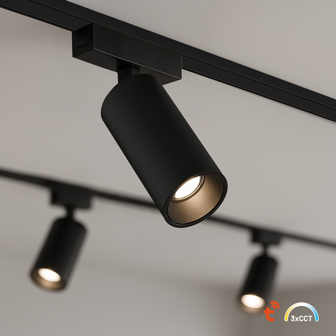 Slim Magnetic Track Czarny spot 9W LED Tuya CCT 48V Milagro