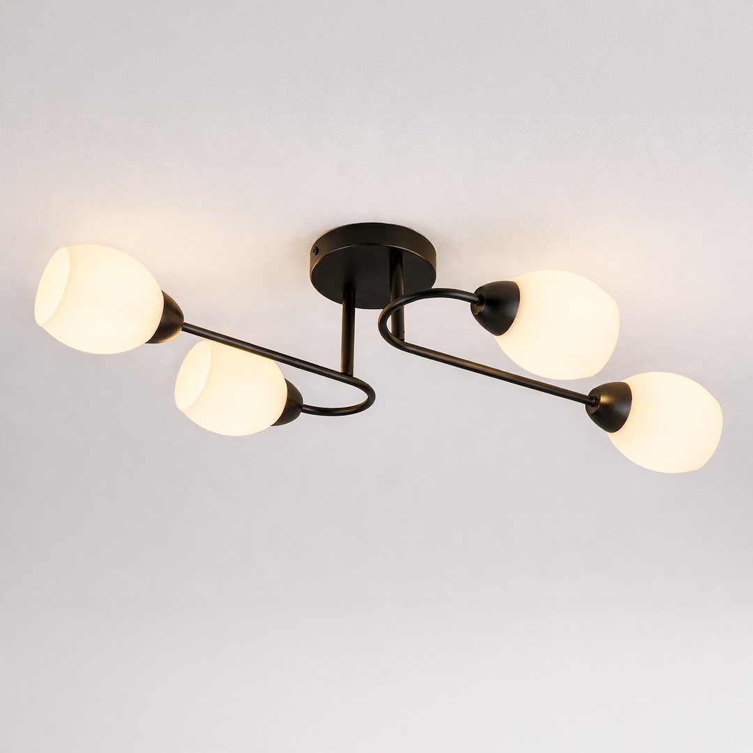 Lampa sufitowa KING 4xE27 Czarny Milagro