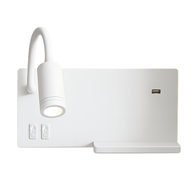 Lampa nocna z półką Shelf Led 4W+5W+2W lewa Biały