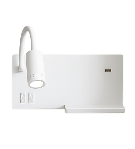 Lampa nocna z półką Shelf Led 4W+5W+2W lewa Biały