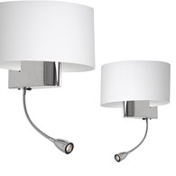 Kinkiet Casino 1xE27 + 1W LED Biały/Chrom
