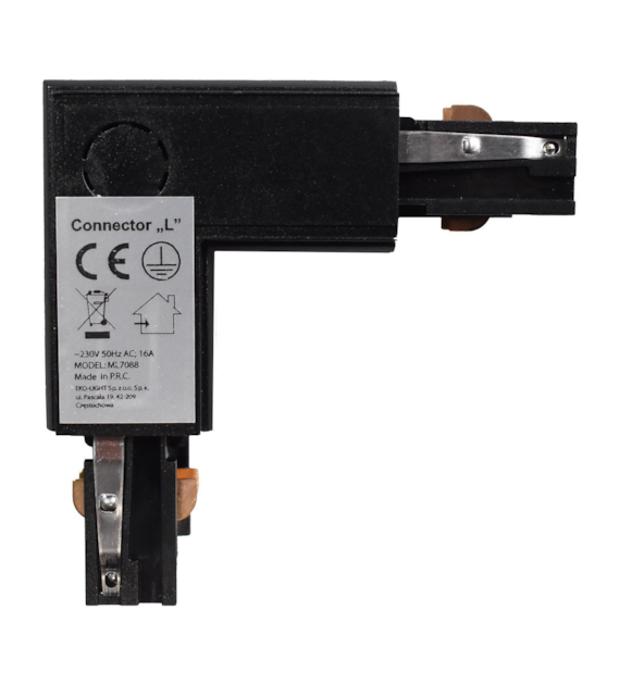 Łącznik Lampy Track Light Czarny 3-obwodowy Typ: LU