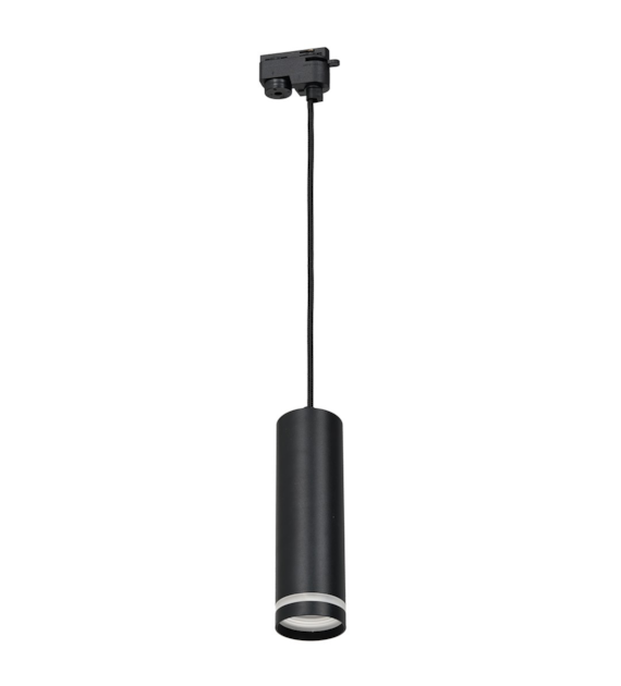 Pipe Ring Track Pendant Light Black 1xGU10