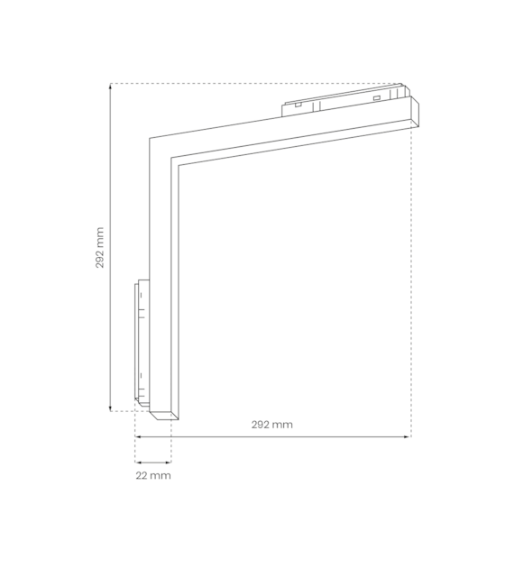 MAGNETIC TRACK 20mm L-DOWN 24W 3000K