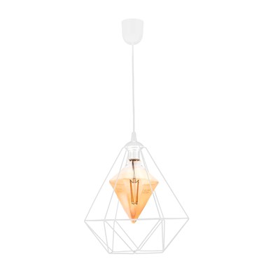 Lampa wisząca Alambre 1xE27 4W żarówka w zestawie Biały