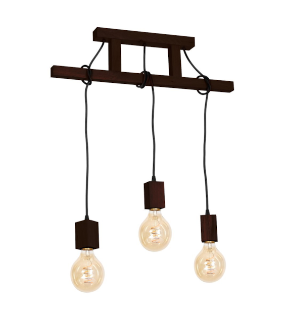 Lampa Wisząca JACK 3xE27 Orzech