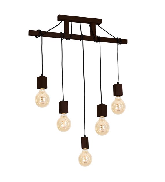 Lampa Wisząca JACK 5xE27 Orzech