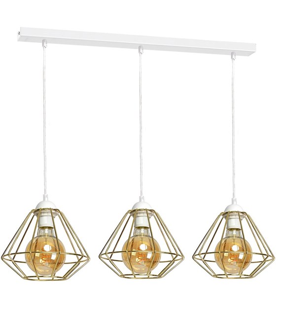 Lampa wisząca Lupo 3xE27 Biały/Złoty