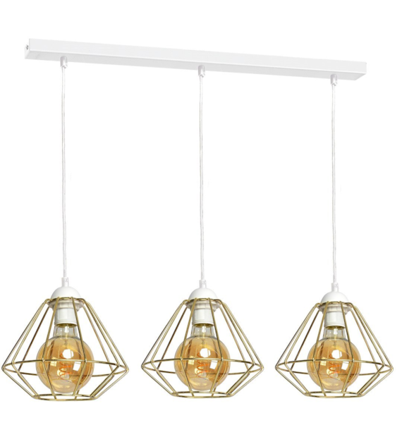 Lampa wisząca Lupo 3xE27 Biały/Złoty