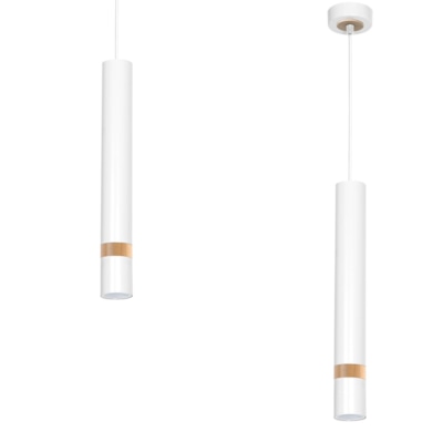 Lampa wisząca Joker Biały / Drewno 1xGU10