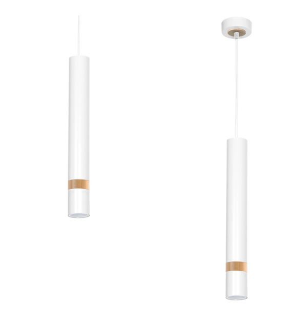 Lampa wisząca Joker Biały / Drewno 1xGU10