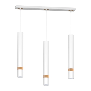 Lampa wisząca Joker Biały / Drewno 3xGU10