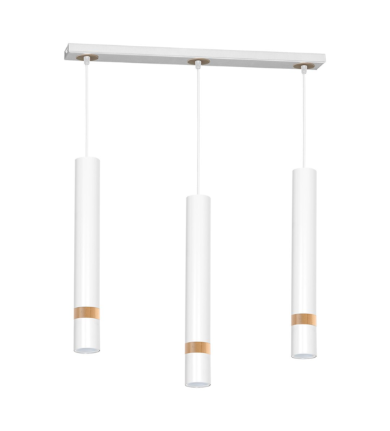 Lampa wisząca Joker Biały / Drewno 3xGU10