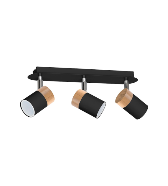 Lampa sufitowa JOKER BLACK/WOOD 3xGU10
