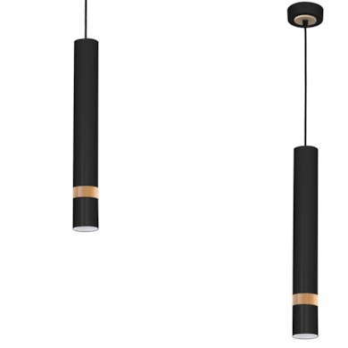 Lampa wisząca JOKER BLACK/WOOD 1xGU10
