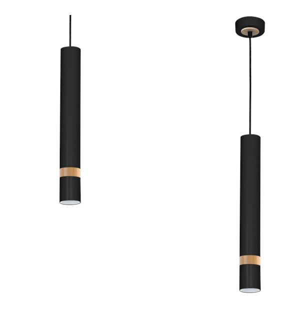 Lampa wisząca JOKER BLACK/WOOD 1xGU10