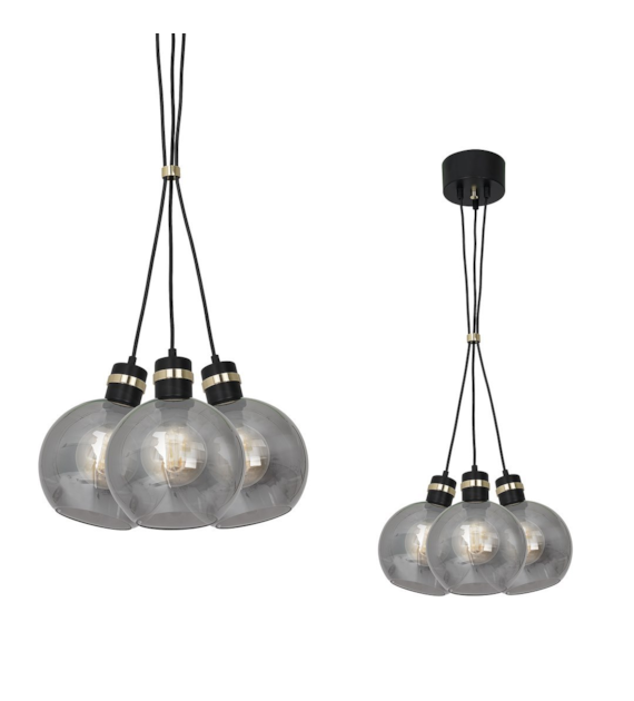 Lampa wisząca OMEGA BLACK/GOLD 3xE27