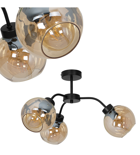 Lampa sufitowa SOFIA AMBER 3xE27