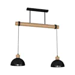 Lampa wisząca ERIK Black/Wood 2xE27