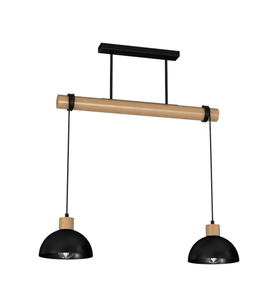 Lampa wisząca ERIK Black/Wood 2xE27