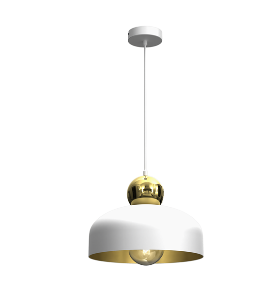 Lampa Wisząca HARALD GOLD/WHITE 1xE27