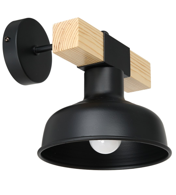 Kinkiet FARO BLACK/NATURAL WOOD 1xE27 60W