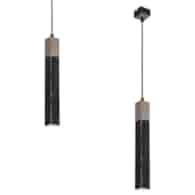 Lampa wisząca SOLO SAWN BLACK / PATINATED WOOD 1x mini GU10