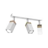 Lampa sufitowa Solo Sawn Biały / Patyna Drewno 3x mini GU10