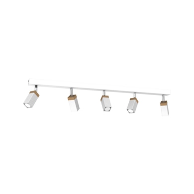 Lampa sufitowa SOLO SAWN WHITE / PATINATED WOOD 5x mini GU10