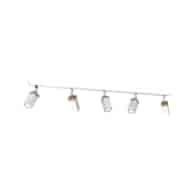 Lampa sufitowa SOLO SAWN WHITE / PATINATED WOOD 5x mini GU10