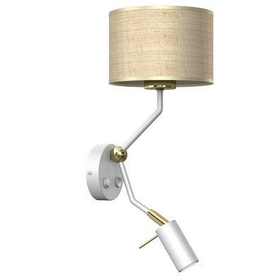 Kinkiet Marshall 1xE27 + 1x mini GU10 Biały / Rattan