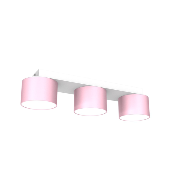 Lampa sufitowa Dixie 3xGX53 Różowy/Biały