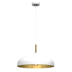 Lampa wisząca LINCOLN WHITE/GOLD 1xE27 45cm