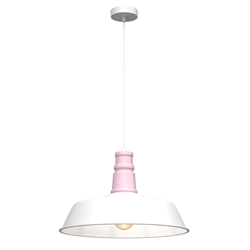 Lampa wisząca ENZO WHITE/PINK 1xE27