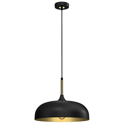 Lampa wisząca LINCOLN BLACK/GOLD 1xE27 35cm