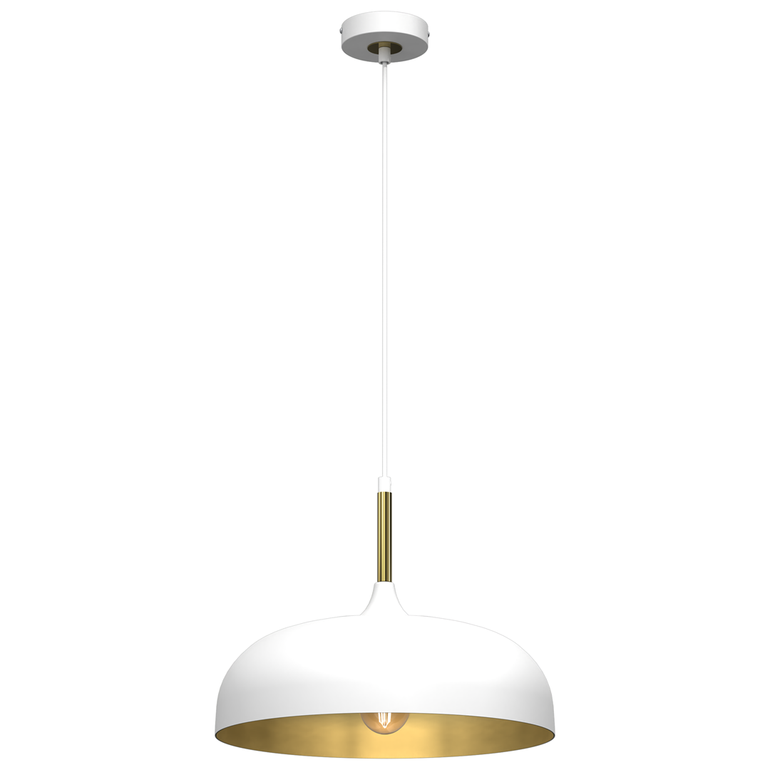 Lampa wisząca LINCOLN WHITE/GOLD 1xE27 35cm