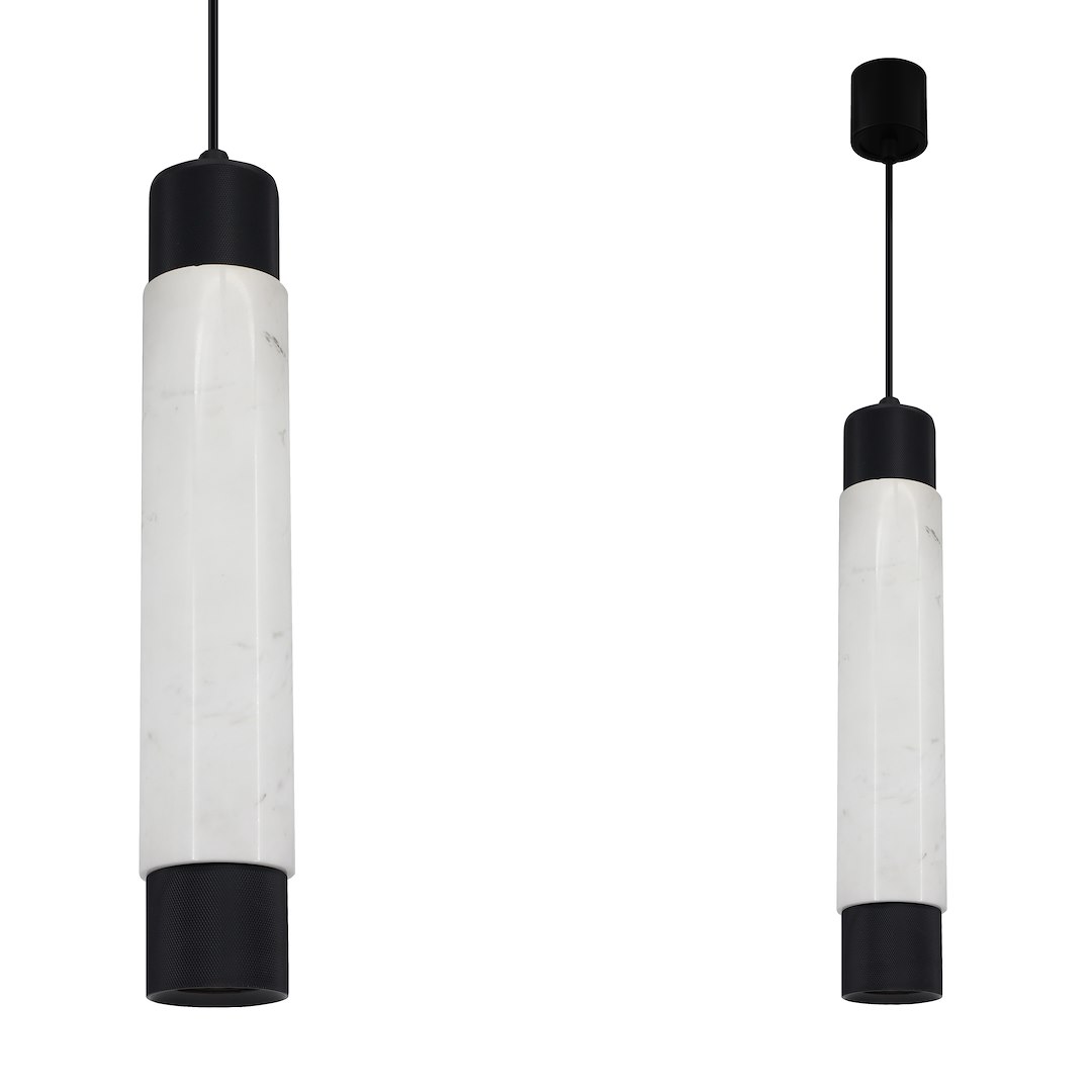 Lampa wisząca Marble Biały / Czarny 1xGU10 Milagro