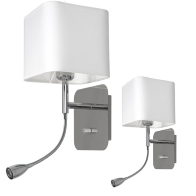 Kinkiet Napoli 1xE27 + 1W LED Biały / Chrome