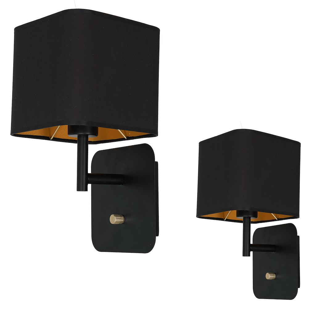 Kinkiet NAPOLI BLACK/GOLD 1xE27 Milagro