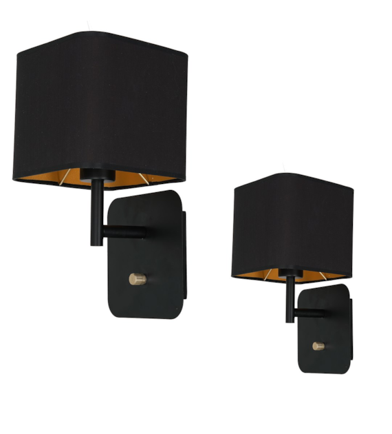 Kinkiet NAPOLI BLACK/GOLD 1xE27