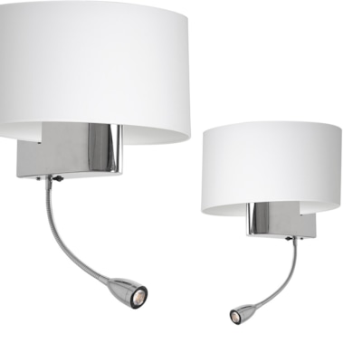 Kinkiet Casino 1xE27 + 1W LED Biały/Chrom