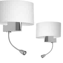 Kinkiet Casino 1xE27 + 1W LED Biały/Chrom