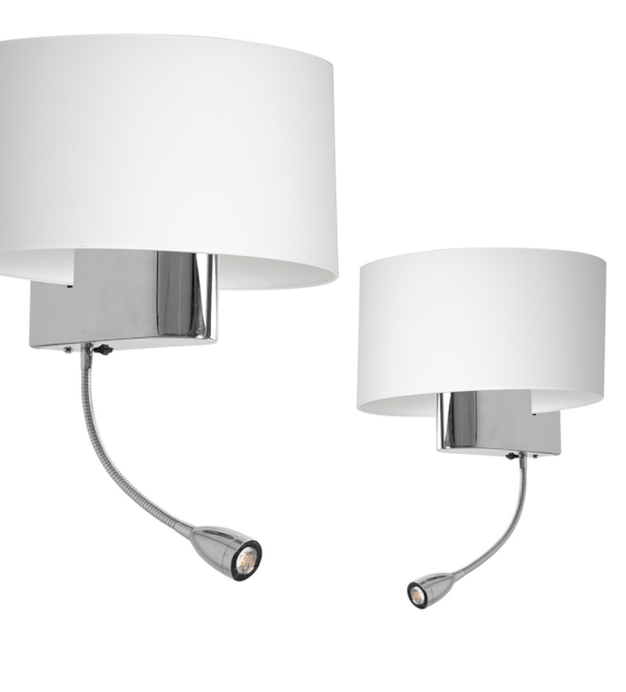 Kinkiet Casino 1xE27 + 1W LED Biały/Chrom